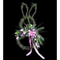 Pink Easter Rabbit Wreath