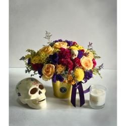 Skull with flowers